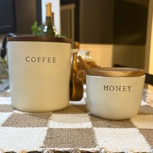 Hearth & Hand Cream Coffee and Honey Canisters